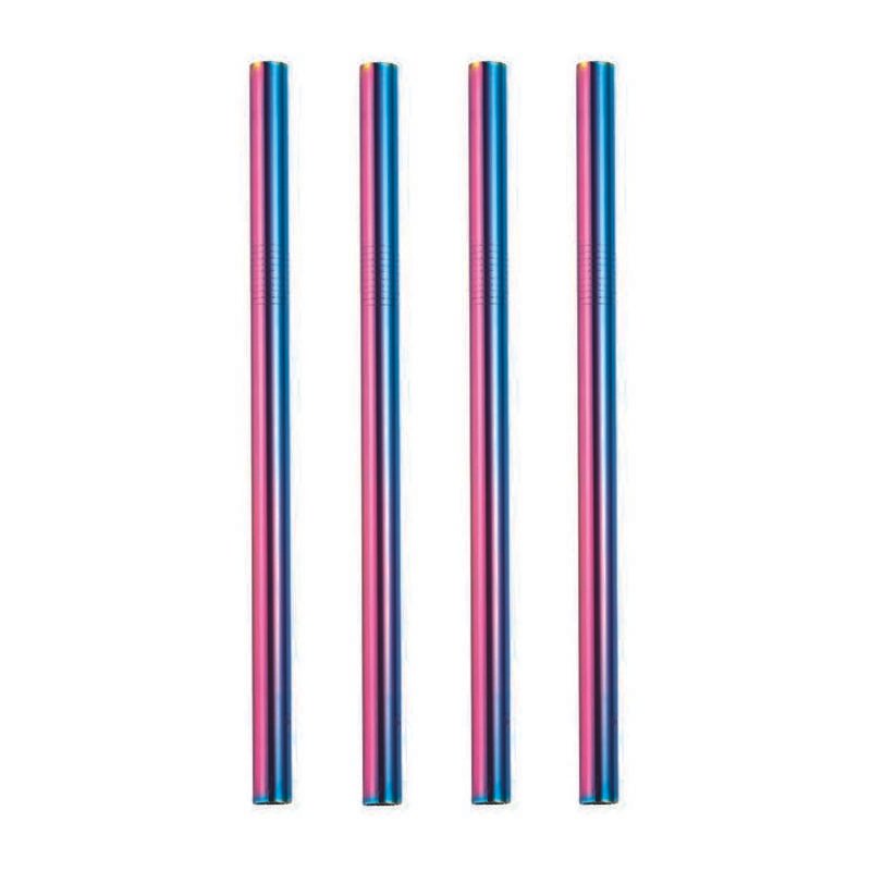 Rainbow Smoothie Straws 10mm extra wide metal straws