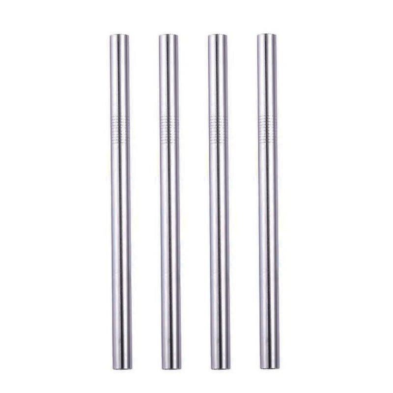 Silver Smoothie straws 10mm extra wide